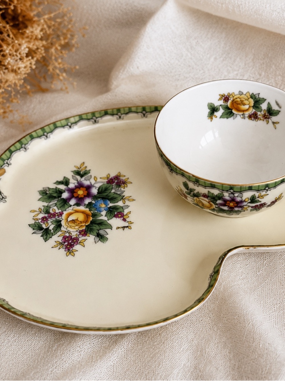 Vintage Noritake Hand Painted Tea Cup & Snack Plate – Made in Japan